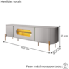 Rack Bancada Tv 75 Pol Organico 180 cm Juquehy Off White Pistache BECHARA