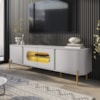 Rack Bancada Tv 75 Pol Organico 180 cm Juquehy Off White Pistache BECHARA