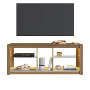 Rack Com LED 02 Prateleiras em Vidro 136cm Mel Arenas PRODDY Rack Com LED 02 Prateleiras em Vidro 136cm Mel Arenas PRODDY