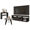 Rack Com Painel TV 75 POL Aparador E Mesa De Centro Preto ARLY