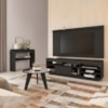 Rack Com Painel TV 75 POL Aparador E Mesa De Centro Preto ARLY