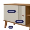 Rack E Painel Extensivel Para TV 70 Pol Nature Off White PLLA