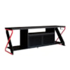 Rack Industrial 160cm Tv 60 com LED P1033 Vermelho Preto PP Milani Store