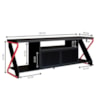 Rack Industrial 160cm Tv 60 com LED P1033 Vermelho Preto PP Milani Store