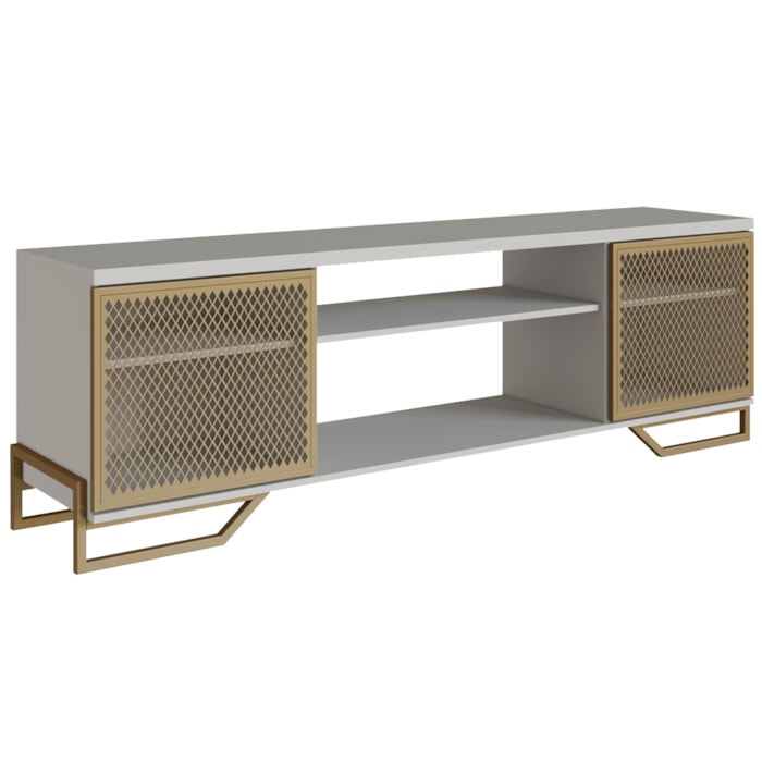 Rack Industrial 180 Cm 2 PT Com Tela Em Metal 1027 Arenas Dourado PP