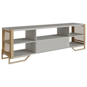 Rack Industrial 180 Cm Gaveta E Tela Em Metal 1017 Arenas Dourado PP