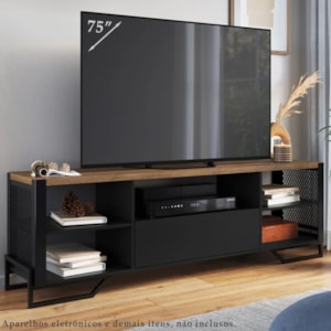 Rack Industrial 180 Cm Gaveta E Tela Em Metal 1017 Preto Mell PP
