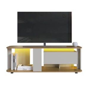 Rack Moderno Com LED 01 Gaveta 136cm Mel Arenas PRODDY Rack Moderno Com LED 01 Gaveta 136cm Mel Arenas PRODDY