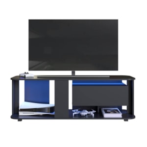 Rack Moderno Com LED 01 Gaveta 136cm Preto PRODDY Rack Moderno Com LED 01 Gaveta 136cm Preto PRODDY