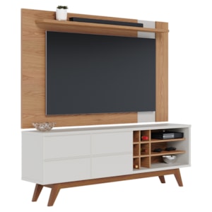 Rack Noronha Painel Leme Tv 70 Pol Extensivel Freijo Off White Matte Colibri