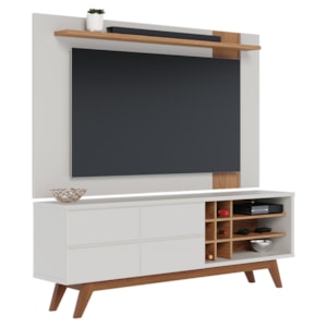 Rack Noronha Painel Leme Tv 70 Pol Extensivel Off White Matte Freijo Colibri