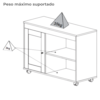 Rack Para TV 42 Pol 1P 91 cm Com Rodízios Carvalho ARLY