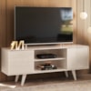 Rack Para Tv 55 Pol 2 Portas 136 cm Lisboa Calacata Off White MADETEC