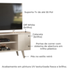 Rack Para Tv 55 Pol 2 Portas 136 cm Lisboa Calacata Off White MADETEC