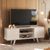 Rack Para Tv 55 Pol 2 Portas 136 cm Lisboa Calacata Off White MADETEC