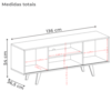 Rack Para Tv 55 Pol 2 Portas 136 cm Lisboa Cinamomo Off White MADETEC