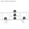Rack Para Tv 55 Pol 2 Portas 136 cm Lisboa Cinamomo Off White MADETEC