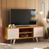 Rack Para Tv 55 Pol 2 Portas 136 cm Lisboa Cinamomo Off White MADETEC