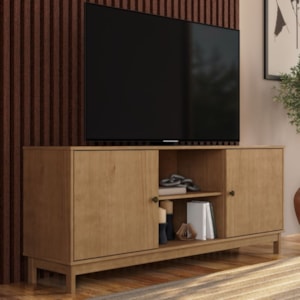 Rack Para Tv 65 Pol 2 Portas Madeira Macica Taeda 160 cm 1961 Freijo Festra