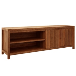 Rack Para Tv 70 Pol Madeira Macica Taeda 2 Portas 180 cm 1552N Rustico Escuro Festra