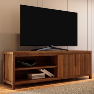 Rack Para Tv 70 Pol Madeira Macica Taeda 2 Portas 180 cm 1552N Rustico Escuro Festra