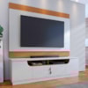 Rack Santorini e Painel Nilo Tv 75 Pol 200 cm Off White Matte Freijo Colibri