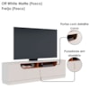 Rack Santorini e Painel Nilo Tv 75 Pol 200 cm Off White Matte Freijo Colibri