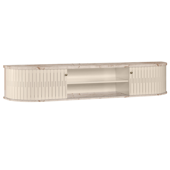 Rack Suspenso Tv 75 Pol 2P 183 cm Algarve Calacata Off White MADETEC