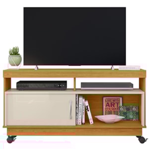 Rack Tv 50 Pol 121 cm 1 Porta Artur Cinamomo Off White MADETEC Rack Tv 50 Pol 121 cm 1 Porta Artur Cinamomo Off White MADETEC