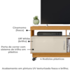 Rack Tv 50 Pol 121 cm 1 Porta Artur Cinamomo Off White MADETEC