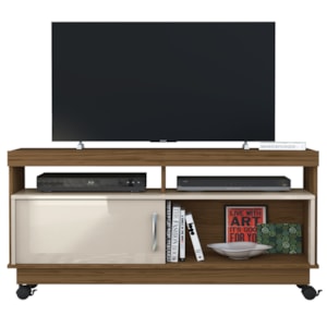 Rack Tv 50 Pol 121 cm 1 Porta Artur Naturale Off White MADETEC