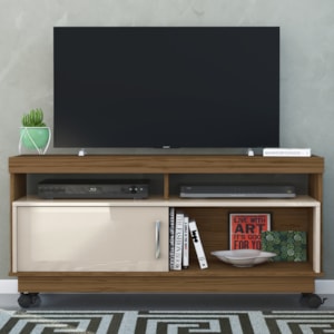 Rack Tv 50 Pol 121 cm 1 Porta Artur Naturale Off White MADETEC