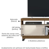 Rack Tv 50 Pol 121 cm 1 Porta Artur Naturale Off White MADETEC