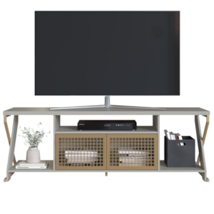 Rack Tv 60 Pol Industrial 160 cm P1033 Arenas Dourado PP