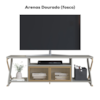 Rack Tv 60 Pol Industrial 160 cm P1033 Arenas Dourado PP