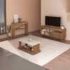 Rack Tv 65 Pol 160 cm Aparador e Mesa Centro Cinamomo Off White ARLY