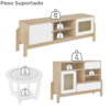 Rack Tv 65 Pol Buffet e Mesa De Centro Branco Naturale ARLY