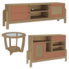 Rack Tv 65 Pol Buffet e Mesa De Centro Carvalho Terracota ARLY