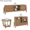 Rack Tv 65 Pol Buffet e Mesa De Centro Carvalho Terracota ARLY