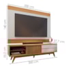 Rack Veneza e Painel Nilo Tv 75 Pol 200 cm Freijo Off White Matte Colibri
