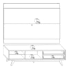 Rack Veneza e Painel Nilo Tv 75 Pol 200 cm Freijo Off White Matte Colibri