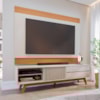 Rack Veneza e Painel Nilo Tv 75 Pol 200 cm Off White Matte Freijo Colibri