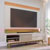 Rack Veneza e Painel Nilo Tv 75 Pol 200 cm Off White Matte Freijo Colibri