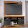 Rack Yara e Painel Maia Tv 55 Pol 136 cm 5016 Noce Milano Preto Colibri