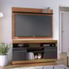 Rack Yara e Painel Maia Tv 55 Pol 136 cm 5016 Noce Milano Preto Colibri