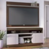 Rack Yara e Painel Maia Tv 55 Pol 136 cm 5016 Nogueira Real Off White Colibri