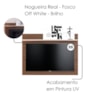 Rack Yara e Painel Maia Tv 55 Pol 136 cm 5016 Nogueira Real Off White Colibri
