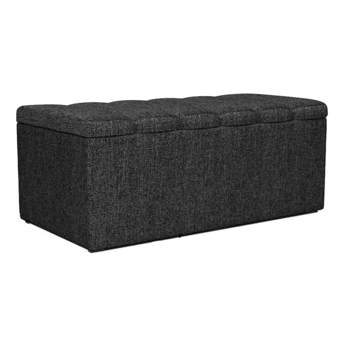 Recamier Calcadeira Bau 100 cm Dalia Linho Chumbo Artte