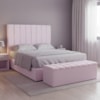 Recamier Calcadeira Bau 140 cm Dalia Suede Rose Artte