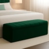 Recamier Calcadeira Bau 140 cm Dalia Suede Verde Musgo Artte